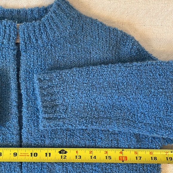 Susan Bristol Cardigan Vintage Wool Blend Boucle' Open Front Sweater, M - Picture 8 of 9